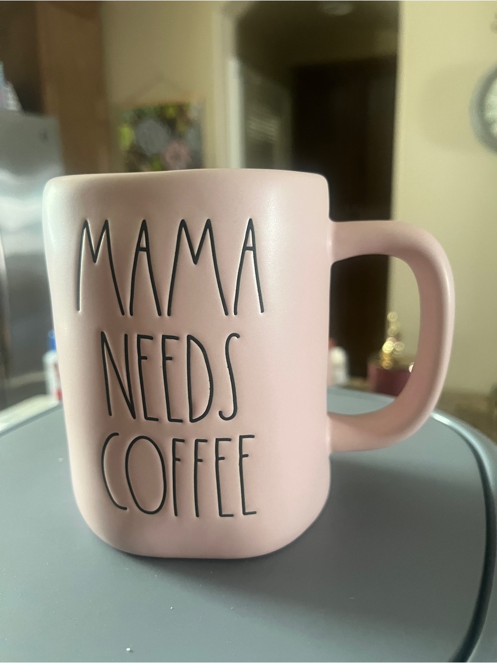 Rae Dunn Pink MAMA NEEDS COFFEE Ceramic Mug